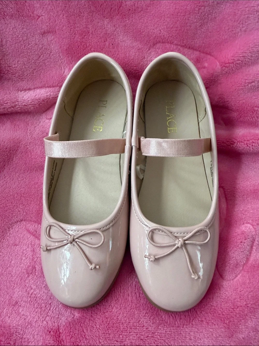 The Children's Place Girls' Light Pink Patent Mary Jane Flats with Bow